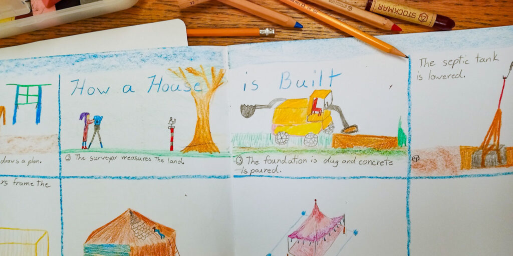 Child's illustrated diagram entitled How a House is Built